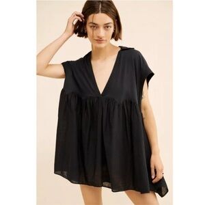 Anthropologie Beach Swing Babydoll Blouse Women’s Large Petite Lightweight